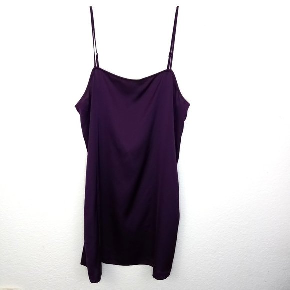 Kensie Plum Satin Mini Slip Sleeveless Dress M - Picture 2 of 7